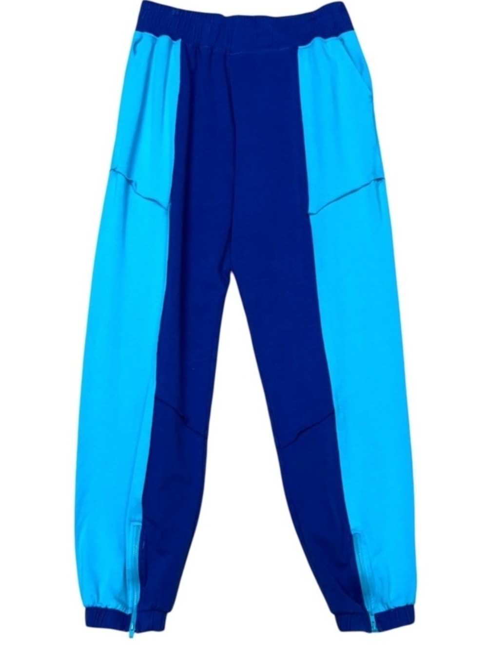 Body & Sol Blue Colorblock Jogger Pants Athleisure Size Medium